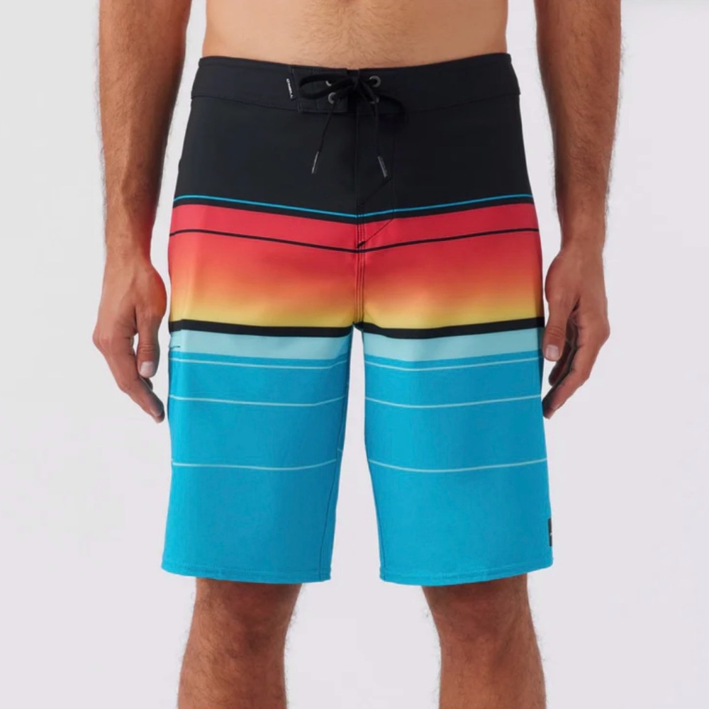 NWOT O’Neill Hyperfreak Heat Stripe 21" Boardshorts, 38